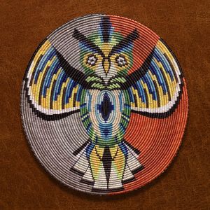 Art Deco Owl Navajo Basket