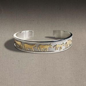 Sterling Silver and Gold Horse Bracelet